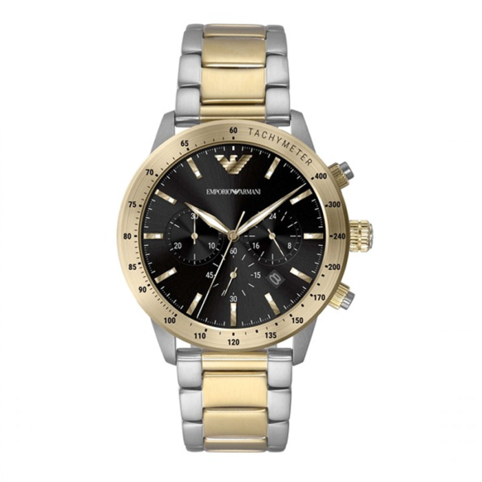 Emporio Armani Analog Chronograph Black Dial Two Tone Steel Strap Watch For Men - AR11521 - Image 2